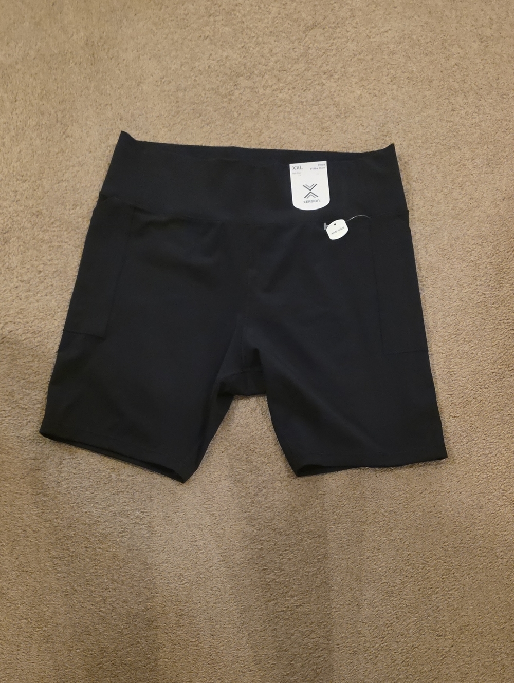 Xersion Black High-Rise Bike Shorts with Side Pockets